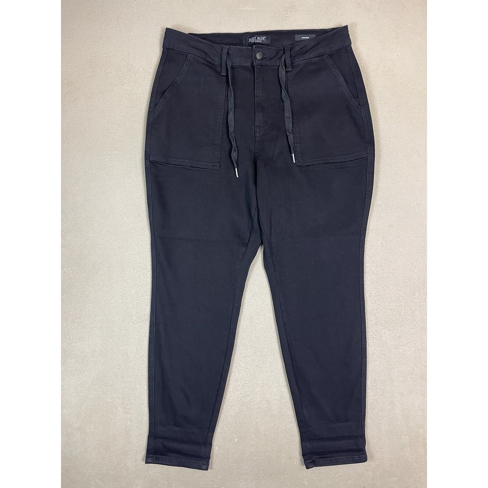Judy Blue Jeans Womens 14W Black High Waist Double Rollโ Cuff Jogger Jean Adult